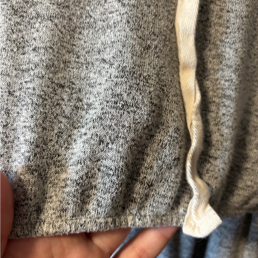 Gray Hooded Nursing Sweatshirt - Comfortable Layered Maternity Top - Picture 3 of 4